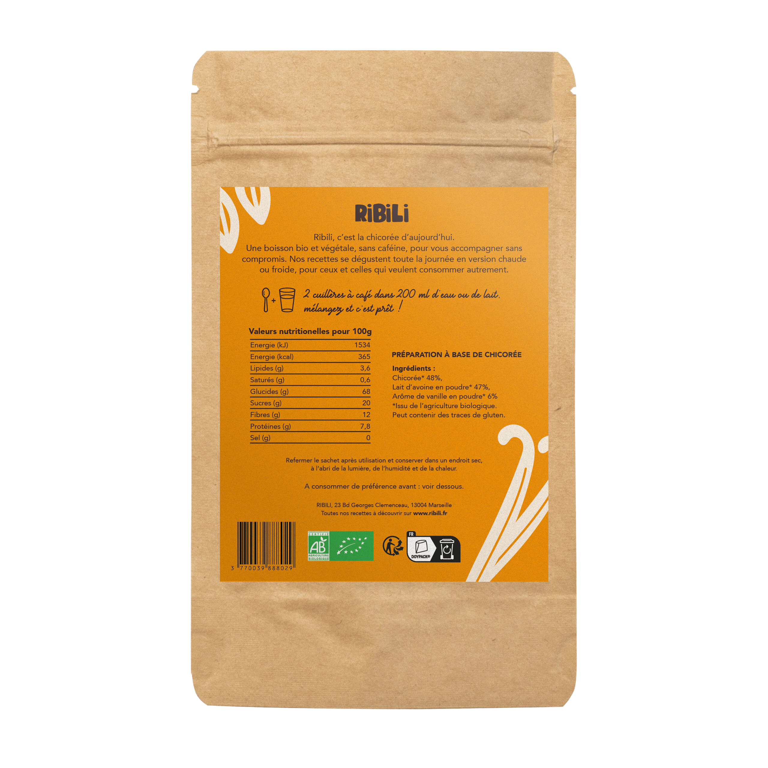 CHICORÉE, LAIT D'AVOINE & VANILLE